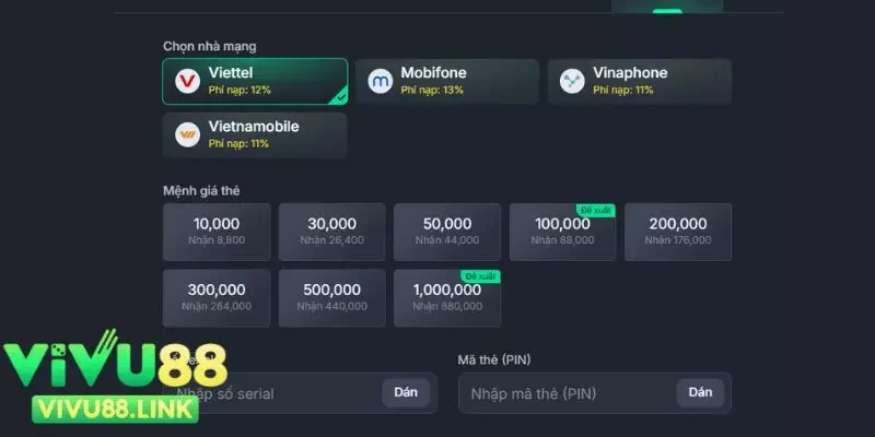 Lựa chọn phương thức, điền đầy đủ thông tin